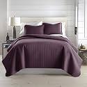 King Size Quilt Bedding Set with 2 Quilted Pillow Shams, Purple Quilts