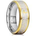 King Will Stainless Steel Men Ring Lord's Prayer Cross Ring Stainless Steel Men Wedding Ring, Wedding Band Bible Engraved Rings High Polished, Comfort Fit