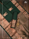 KING VULTURE Woven, Embellished Banarasi Jacquard, Cotton Silk Saree (Dark Green)