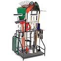 Kingarage Garden Tool Rack, Black, Up to 58 Long Handled Tools, Yard Tool Holder for Garage, Shed, Outdoor, Tool Stand