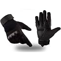 KINGBARON® Black Fullfinger Tactical Motorcycle Gloves Hard Knuckles Hand Motorbike Riding Cycling Gloves (XL)