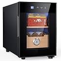 KingChii 16L Cigar Cooler Humidor with Cooling Control System, Electronic Cigar Cabinet Spanish Cedar Shelves &amp; Digital Hygrometer, Father Day Gifts for Men (2 Layers 100 Capacity）