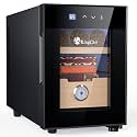 KingChii 16L Electric Cigar Humidors with Temperature Control System, Cigar Cabinet with Spanish Cedar Wood Shelves &amp; Hygrometer, Gifts for Men (2 Layers 100 Capacity)