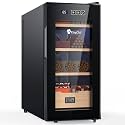 KingChii 26L Electric Cigar Humidors with Temperature Control System, Cigar Cabinet with Spanish Cedar Wood Shelves &amp; Hygrometer, Gifts for Men (4 Layers 200 Capacity)