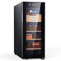 KingChii 33L Electric Cigar Humidors with Temperature Control System, Cigar Cabinet with Spanish Cedar Wood Shelves &amp; Hygrometer, Gifts for Men (4 Layers 250 Capacity)