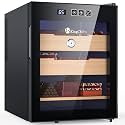 KingChii 48L Electric Cigar Humidors with Temperature Control System, Cigar Cabinet with Spanish Cedar Wood Shelves &amp; Hygrometer, Father Day Gifts for Men (3 Layers 350 Capacity)