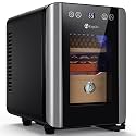 KingChii 8L Electric Cigar Humidors with Temperature Control System, Cigar Cabinet with Spanish Cedar Wood Shelves & Hygrometer, Father Day Gift for Men (2 Layers 80 Capacity)