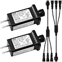 Kingdder 4 Pcs 12V Class 2 Power Supply Yard Inflatable Adapter Replacement with Y Shape 1 Male Divided 3 Female Spillter Connector Low Voltage for Christmas Inflatable LED Lights (15, Watts)
