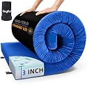Kingfun 3 Inch CertiPUR-US Memory Foam Camping Mattress Pad, Waterproof Roll up Sleeping Pad, Thick Floor Sleeping Mats for Tent with Removable Travel Bag