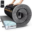 Kingfun 3 Inch CertiPUR-US Memory Foam Camping Mattress Pad, Waterproof Roll up Sleeping Pad, Thick Floor Sleeping Mats for Tent with Removable Travel Bag