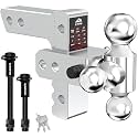 Kingfun Adjustable Trailer Hitch - Drop Hitch 2 Inch Receiver 6" Rise/Drop