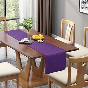 kingly velvet table runner mulberry purple quilted pattern 12x72 inches - luxury quilted table runner for home dcor includes 1 table runner