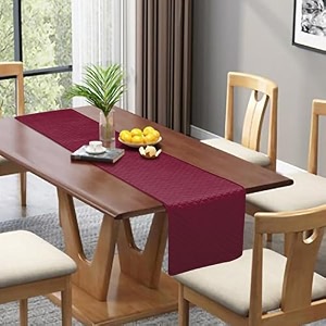 kingly velvet table runner maroon red quilted pattern 12x72 inches - luxury quilted table runner for home dcor includes 1 table runner