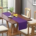KINGLY Velvet Table Runner, Mulberry Purple, Quilted Pattern, 12x72 inches - Luxury Quilted Table Runner for Home Décor, Includes 1 Table Runner