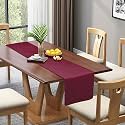 KINGLY Velvet Table Runner, Maroon Red, Quilted Pattern, 12x72 inches - Luxury Quilted Table Runner for Home Décor, Includes 1 Table Runner
