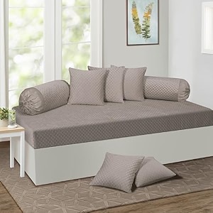 kingly velvet diwan cover set in baker-miller pink - luxury quilted diwan cover with cushion and bolster covers for home dcor