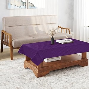 kingly heavyweight qulted chack pattern velvet tablecloth soft fabric square center table cover cloth farmhouse table cover for kitchen dining 36 x 54 inch mulberry perple
