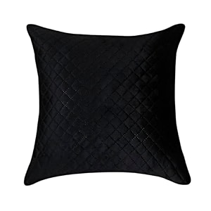 kingly textile throw pillow cover qulted velvet euro cushion cover for bed 24 x 24 inch 60cm set of 2 jet black
