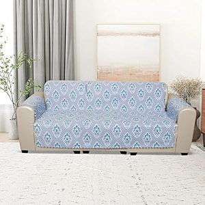 kingly velvet 3 seater quilted digital printed sofa cover pink passion columbia blue