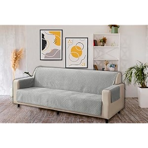 kingly velvet quilted universal elastic sofa cover non-slip sofa protector 3 seater armchair cover with machine washable adjustable elastic straps 3 seater bright_green