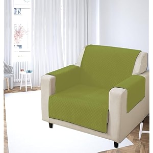 kingly velvet quilted universal elastic sofa cover non-slip sofa protector 1 seater armchair cover with machine washable adjustable elastic straps 1 seater green