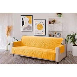 kingly velvet quilted universal elastic sofa cover non-slip sofa protector 1 seater armchair cover with machine washable adjustable elastic straps 1 seater white_solid