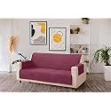 KINGLY Velvet Quilted Universal Elastic Sofa Cover Non-Slip Sofa Protector 2 Seater Armchair Cover with Machine Washable Adjustable Elastic Straps (2 Seater) (Onion Pink)
