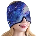KingPavonini Migraine Relief Cap, Soothing Headache Relief Cap for Long-Lasting Cooling, Hot and Cold Therapy, Odorless Gel Migraine Cap for Tension, Stress, Hangover, Sinus &amp; Puffy Eyes Stars