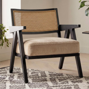 kingsman furnitures abel rattan accent arm chair for home bedroom  living dining  drawing room cane living room chair