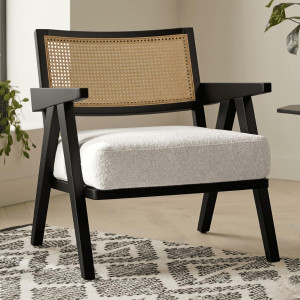 kingsman furnitures abel rattan accent arm chair for home bedroom  living dining  drawing room cane living room chair