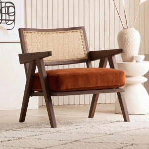 kingsman furnitures abel rattan accent arm chair for home bedroom  living dining  drawing room cane living room chair