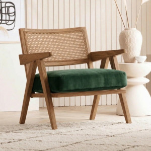 kingsman furnitures abel rattan accent arm chair for home bedroom  living dining  drawing room cane living room chair