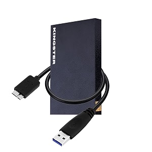 kingster 2534 ultra slim portable external hard drive hdd-usb 30 for pc mac laptop 1tb black