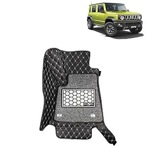 kingsway accessories premium 7d car floor mats only compatible with maruti suzuki jimny year 2023 onwards all model set of 3 pcs 100 waterproof amp washable luxury 7d car foot mats black