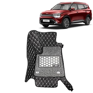 kingsway accessories premium 7d car floor mats only compatible with kia carens 6 seater year 2022 onwards all model set of 4 pcs 100 waterproof amp washable luxury 7d car foot mats black
