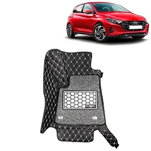 kingsway accessories premium 7d car floor mats only compatible with hyundai i20 year 2020 onwards all model set of 3 pcs 100 waterproof amp washable luxury 7d car foot mats black