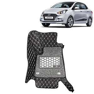 kingsway accessories premium 7d car floor mats only compatible with hyundai xcent year 2017 to 2020 all model set of 3 pcs 100 waterproof amp washable luxury 7d car foot mats black