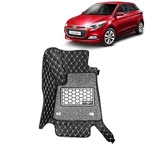 kingsway accessories premium 7d car floor mats only compatible with hyundai elite i20 year 2014 to 2017 all model set of 3 pcs 100 waterproof amp washable luxury 7d car foot mats black