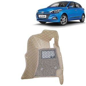 kingsway accessories premium 7d car floor mats only compatible with hyundai elite i20 year 2018 to 2020 all model set of 3 pcs 100 waterproof amp washable luxury 7d car foot mats beige