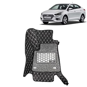 kingsway accessories premium 7d car floor mats only compatible with hyundai verna year 2017 to 2019 all model set of 3 pcs 100 waterproof amp washable luxury 7d car foot mats black
