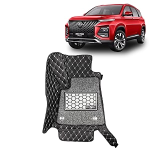 kingsway accessories premium 7d car floor mats only compatible with morris garages mg hector plus 7 seater year 2020 onwards all model set of 4 pcs 100 waterproof luxury 7d car foot mats black
