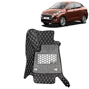 kingsway accessories premium 7d car floor mats only compatible with hyundai aura year 2020 to 2022 all model set of 3 pcs 100 waterproof amp washable luxury 7d car foot mats black