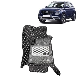 kingsway accessories premium 7d car floor mats only compatible with hyundai venue year 2019 to 2022 all model set of 3 pcs 100 waterproof amp washable luxury 7d car foot mats black