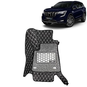 kingsway accessories premium 7d car floor mats only compatible with mahindra xuv 700 7 seater year 2021 onwards all model set of 4 pcs 100 waterproof amp washable luxury 7d car foot mats black