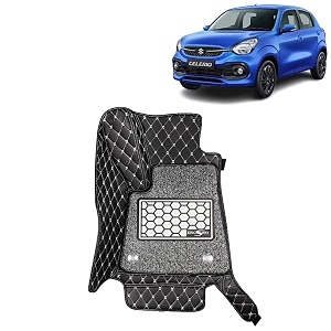 kingsway accessories premium 7d car floor mats only compatible with maruti suzuki celerio year 2021 onwards all model set of 3 pcs 100 waterproof amp washable luxury 7d car foot mats black