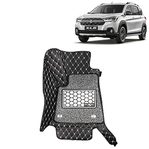 kingsway accessories premium 7d car floor mats only compatible with maruti suzuki xl6 year 2019 to 2022 all model set of 4 pcs 100 waterproof amp washable luxury 7d car foot mats black