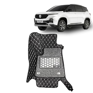 kingsway accessories premium 7d car floor mats only compatible with morris garages mg hector plus 7 seater year 2019 to 2022 all model set of 4 pcs 100 waterproof luxury 7d car foot mats black