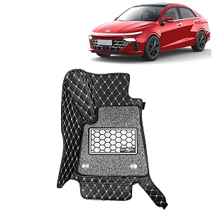 kingsway accessories premium 7d car floor mats only compatible with hyundai verna year 2023 onwards all model set of 3 pcs 100 waterproof amp washable luxury 7d car foot mats black