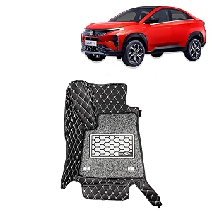kingsway accessories premium 7d car floor mats only compatible with tata curvv year 2024 onwards all model set of 3 pcs 100 waterproof amp washable luxury 7d car foot mats black