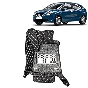 kingsway accessories premium 7d car floor mats only compatible with maruti suzuki baleno year 2015 to 2018 all model set of 3 pcs 100 waterproof amp washable luxury 7d car foot mats black